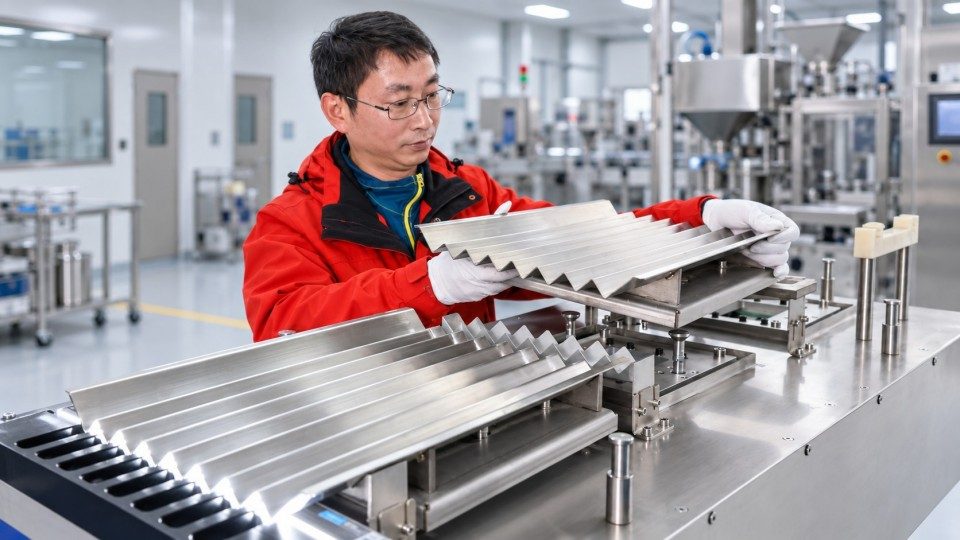 GMP pharmaceutical equipment design showing cleanable product-contact parts